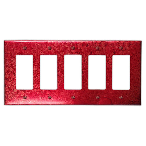 Wine Red Copper - 5 Rocker Wallplate - Wallplate Warehouse WIRDCOP5R 819332026905 5 Rocker