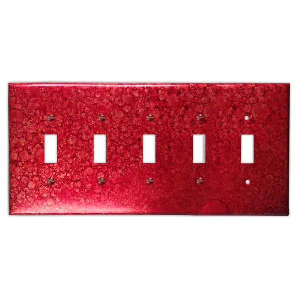 Wine Red Copper - 5 Toggle Wallplate - Wallplate Warehouse WIRDCOP5T 819332026851 5 Toggle