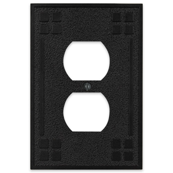 Wittick Black Iron Cast - 1 Duplex Wallplate - Wallplate Warehouse 81DBI 070686012413 1 Duplex