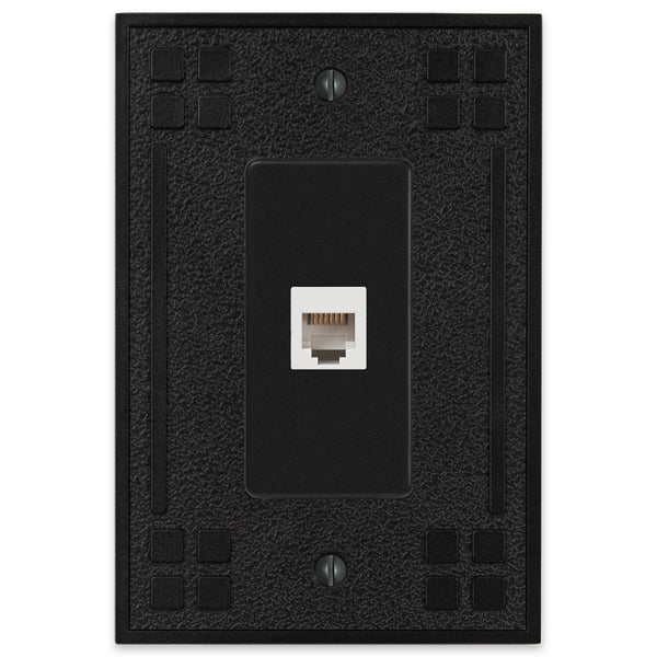 Wittick Black Iron Cast - 1 Phone Jack Wallplate - Wallplate Warehouse 81PHBI 070686012499 Phone Jacks