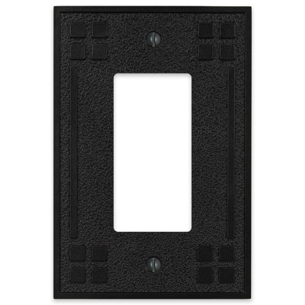 Wittick Black Iron Cast - 1 Rocker Wallplate - Wallplate Warehouse 81RBI 070686012444 1 Rocker