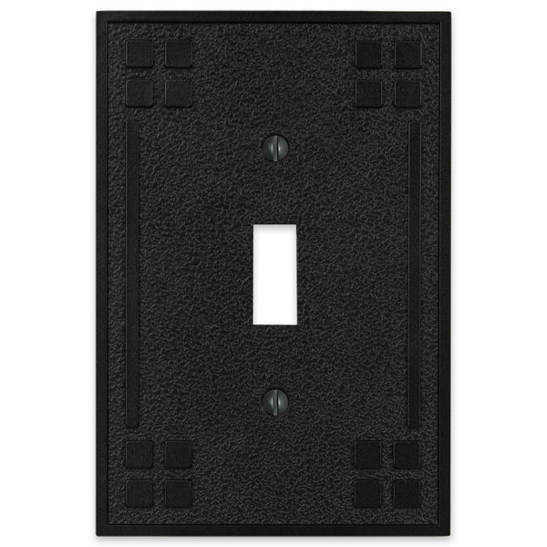 Wittick Black Iron Cast - 1 Toggle Wallplate - Wallplate Warehouse 81TBI 070686012383 1 Toggle