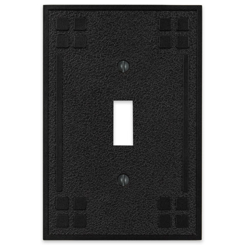 Wittick Black Iron Cast - 1 Toggle Wallplate - Wallplate Warehouse 81TBI 070686012383 1 Toggle