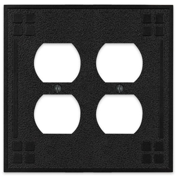 Wittick Black Iron Cast - 2 Duplex Wallplate - Wallplate Warehouse 81DDBI - B 070686012420 2 Duplex