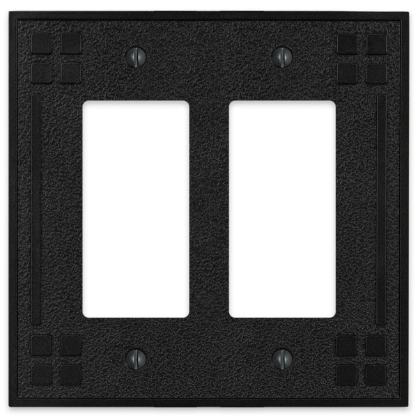 Wittick Black Iron Cast - 2 Rocker Wallplate - Wallplate Warehouse 81RRBI 070686012451 2 Rocker