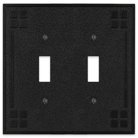 Wittick Black Iron Cast - 2 Toggle Wallplate - Wallplate Warehouse 81TTBI 070686012390 2 Toggle