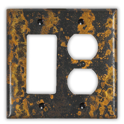 Zebra Copper - 1 Rocker / 1 Duplex Wallplate - Wallplate Warehouse ZEBRCOP1R1D 819332027179 1 Rocker / 1 Duplex