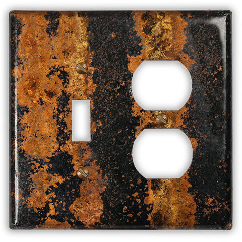Zebra Copper - 1 Toggle / 1 Duplex Wallplate - Wallplate Warehouse ZEBRCOP1T1D 819332027162 1 Toggle / 1 Duplex