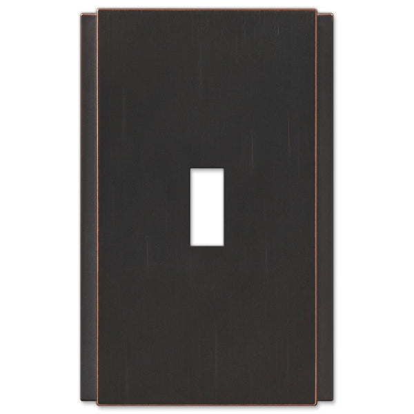 Zen Screwless Aged Bronze Cast - 1 Toggle Wallplate - Wallplate Warehouse 245TDB 070686570159 1 Toggle