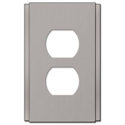 Zen Screwless Brushed Nickel Cast - 1 Duplex Wallplate - Wallplate Warehouse 245DBN 070686570098 1 Duplex