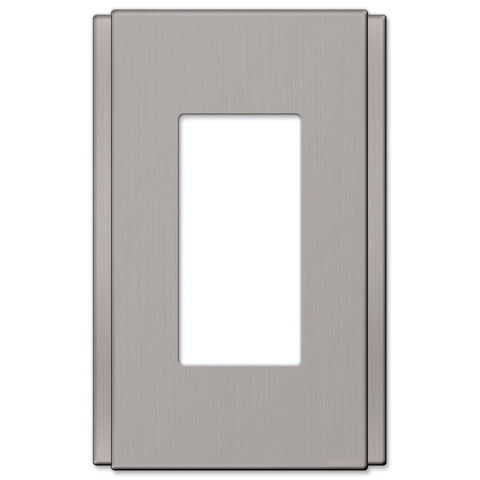 Zen Screwless Brushed Nickel Cast - 1 Rocker Wallplate - Wallplate Warehouse 245RBN 070686570104 1 Rocker