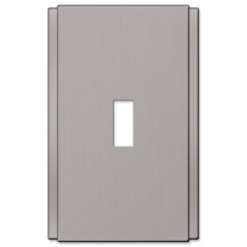 Zen Screwless Brushed Nickel Cast - 1 Toggle Wallplate - Wallplate Warehouse 245TBN 070686570081 1 Toggle