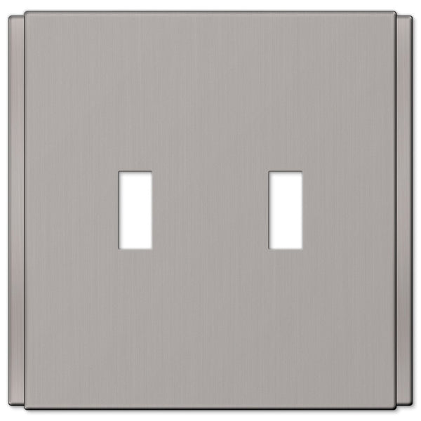 Zen Screwless Brushed Nickel Cast - 2 Toggle Wallplate - Wallplate Warehouse 245TTBN 070686570111 2 Toggle