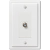 Moderne White Steel - 1 Cable Jack Wallplate - Wallplate Warehouse