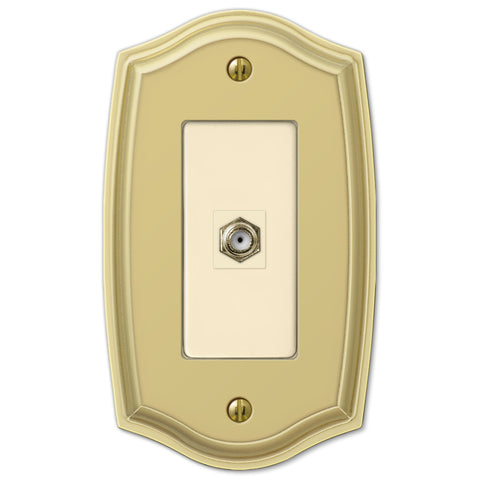 Sonoma Polished Brass Steel - 1 Cable Jack Wallplate - Wallplate Warehouse