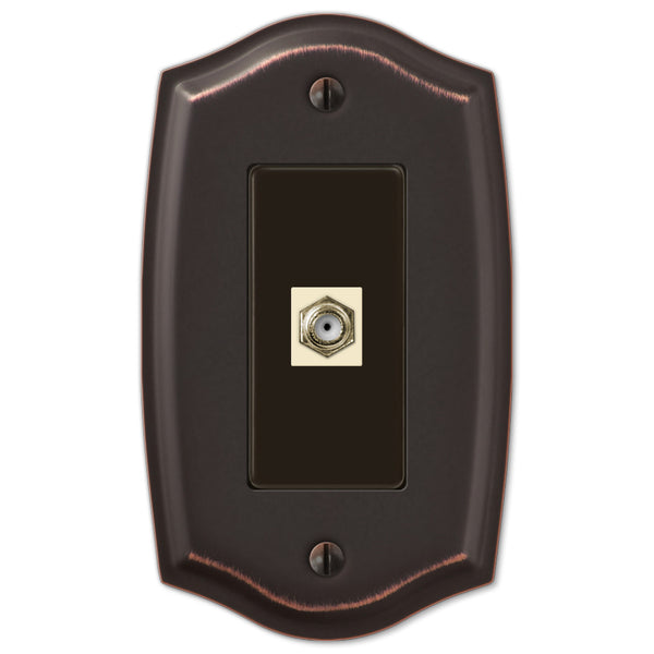Sonoma Aged Bronze Steel - 1 Cable Jack Wallplate - Wallplate Warehouse