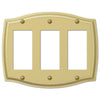 Sonoma Polished Brass Steel - 3 Rocker Wallplate - Wallplate Warehouse