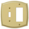 Sonoma Polished Brass Steel - 1 Toggle / 1 Rocker Wallplate - Wallplate Warehouse