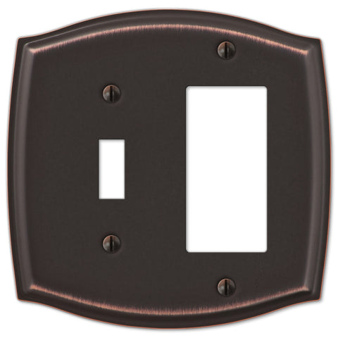 Sonoma Aged Bronze Steel - 1 Toggle / 1 Rocker Wallplate - Wallplate Warehouse