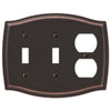 Sonoma Aged Bronze Steel - 2 Toggle / 1 Duplex Outlet Wallplate - Wallplate Warehouse