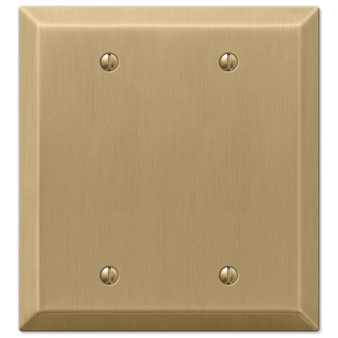 Century Brushed Bronze Steel - 2 Blank Wallplate - Wallplate Warehouse