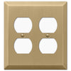Century Brushed Bronze Steel - 2 Duplex Outlet Wallplate - Wallplate Warehouse