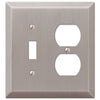 Century Brushed Nickel Steel - 1 Toggle / 1 Duplex Outlet Wallplate - Wallplate Warehouse