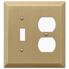 Century Brushed Bronze Steel - 1 Toggle / 1 Duplex Outlet Wallplate - Wallplate Warehouse