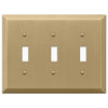 Century Brushed Bronze Steel - 3 Toggle Wallplate - Wallplate Warehouse