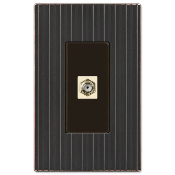 Mies Screwless Aged Bronze Cast - 1 Cable Jack Wallplate - Wallplate Warehouse