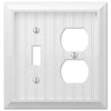 Cottage White Wood - 1 Toggle / 1 Duplex Outlet Wallplate - Wallplate Warehouse