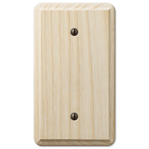 Contemporary Unfinished Ash Wood - 1 Blank Wallplate - Wallplate Warehouse
