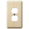 Contemporary Unfinished Ash Wood - 1 Duplex Outlet Wallplate - Wallplate Warehouse