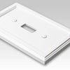 Elly White Wood - 2 Toggle / 1 Duplex Wallplate