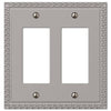 Greek Key Satin Nickel Cast - 2 Rocker Wallplate - Wallplate Warehouse