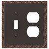 Greek Key Aged Bronze Cast - 1 Toggle / 1 Duplex Outlet Wallplate - Wallplate Warehouse