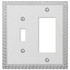 Greek Key Frosted Chrome Cast - 1 Toggle / 1 Rocker Wallplate - Wallplate Warehouse