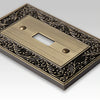 English Garden Brushed Brass Cast - 4 Toggle Wallplate