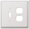 Oversized White Steel - 1 Toggle / 1 Duplex Outlet Wallplate - Wallplate Warehouse