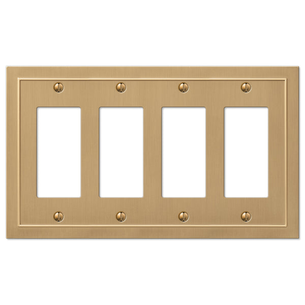 Bethany Brushed Bronze Cast - 4 Rocker  Wallplate - Wallplate Warehouse