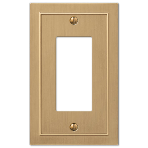 Bethany Brushed Bronze Cast - 1 Rocker Wallplate - Wallplate Warehouse