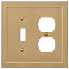 Bethany Brushed Bronze Cast - 1 Toggle / 1 Duplex Wallplate - Wallplate Warehouse