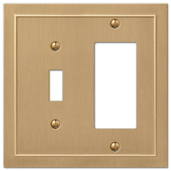 Bethany Brushed Bronze Cast - 1 Toggle / 1 Rocker Wallplate - Wallplate Warehouse