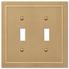 Bethany Brushed Bronze Cast - 2 Toggle Wallplate - Wallplate Warehouse