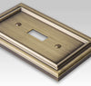 Continental Brushed Brass Cast - 3 Toggle Wallplate