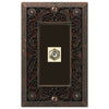 Filigree Aged Bronze Cast - 1 Cable Jack Wallplate - Wallplate Warehouse