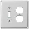 Mirror Clear Acrylic - 1 Toggle / 1 Duplex Outlet Wallplate - Wallplate Warehouse