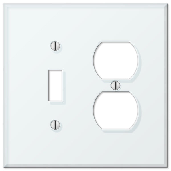 Glass Tile Mint Acrylic - 1 Toggle / 1 Duplex Outlet Wallplate - Wallplate Warehouse