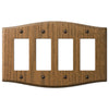 Country Medium Oak Wood - 4 Rocker Wallplate - Wallplate Warehouse