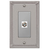 Imperial Bead Brushed Nickel Cast - 1 Cable Jack Wallplate - Wallplate Warehouse